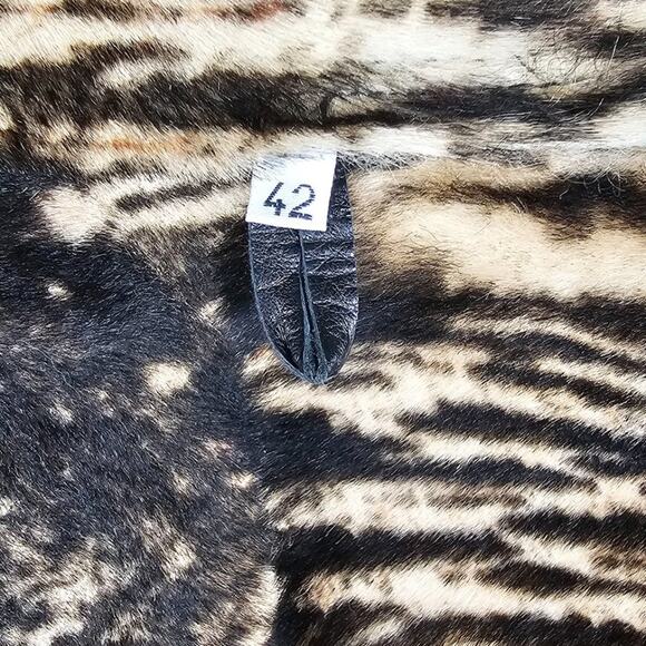 Artico Black Leather Long Trench Coat Animal Print Shearling $5,495 Size 42 - Picture 14 of 14